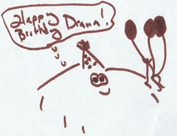 birthday fuzzy for Diana Mann by Kari Sanders (Kari Rawluk)